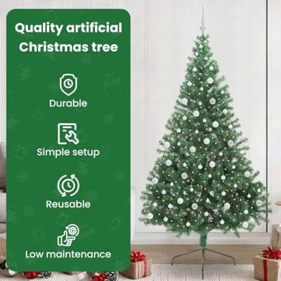VidaXL Kunstmatig voorverlicht kerstboom met 300 led groen 240 cm pvc