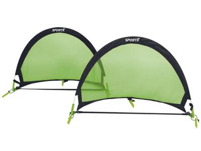 SportX Opvouwbare Voetbaldoelen 90x60x60 cm 2 Stuks Zwart/Groen