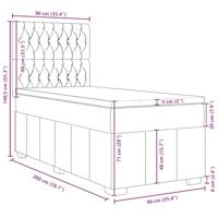 Boxspring met matras stof donkergrijs 90x200 cm - thumbnail