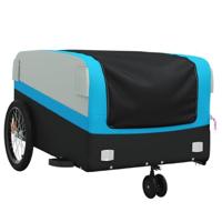 VidaXL Fietstrailer 45 kg ijzer zwart en blauw - thumbnail