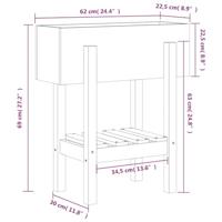Plantenbak 62x30x69 cm massief grenenhout grijs - thumbnail