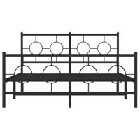Bedframe met hoofd- en voeteneinde metaal zwart 140x190 cm - thumbnail