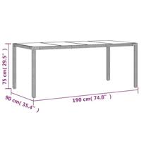 9-delige Tuinset met kussens poly rattan en glas zwart - thumbnail