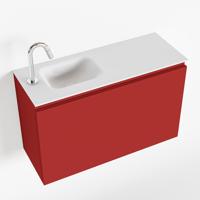 MONDIAZ OLAN 80cm toiletmeubel fire. LEX wastafel talc links 1 kraangat - thumbnail