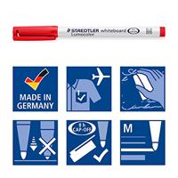 Staedtler whiteboard pen Lumocolor Pen, opstelbare box met 6 stuks in geassorteerde kleuren - thumbnail