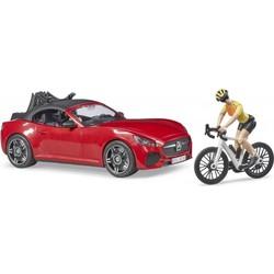 Bruder Roadster met racefiets en fietser