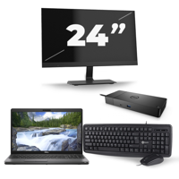 Dell Precision 3541 - Intel Core i7-9e Generatie - 15 inch - 8GB RAM - 256GB SSD - Windows 11 + 1x 24 inch Monitor - thumbnail