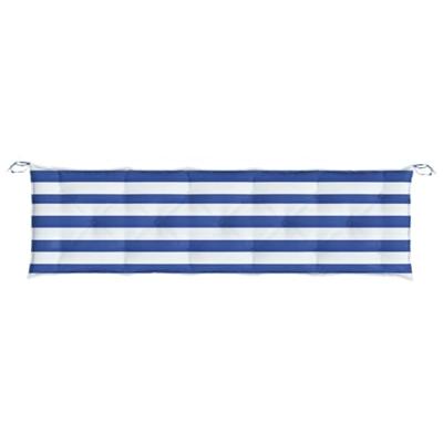 VidaXL Bankkussen gestreept 180x50x7 cm stof gestreept wit en blauw