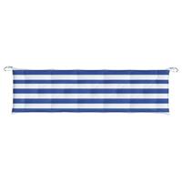 Bankkussen gestreept 180x50x7 cm stof wit en blauw - thumbnail