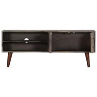 Tv-meubel 130x30x46 cm massief ruw mangohout grijs - thumbnail