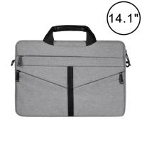 14 1 inch ademend slijtvaste Fashion Business schouder Handheld rits laptoptas met schouderband (lichtgrijs) - thumbnail