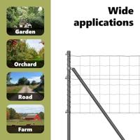 VidaXL Hek met paal grijs 0,8 x 25 m staal - thumbnail