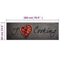 Keukenmat wasbaar kooktekst 60x180 cm fluweel - thumbnail