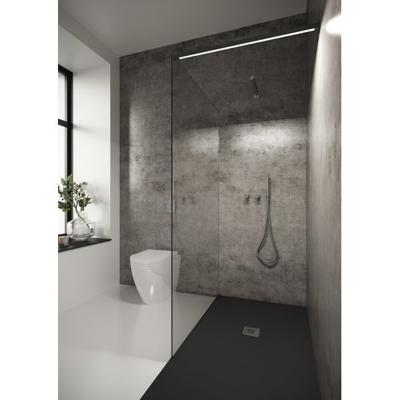 Inloopdouche Bellezza Bagno StabiLight 80x195 cm 8 mm Helder Glas Antikalk Inclusief Stabilisatiestang Met Verlichting Mat Zwart Bellezza Bagno