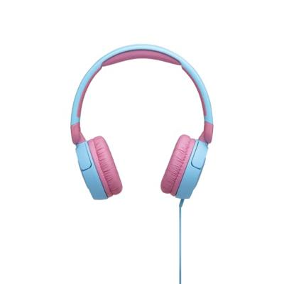 JBL JR310 On-ear kinderhoofdtelefoon in lichtblauw/roze - bedrade koptelefoon met headset en afstandsbediening - ideaal voor school en vrije tijd