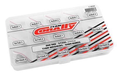 Team Corally - Shim Ring Set - Staal - 375 pcs Team Corally - Shim Ring Set - Staal - 375 pcs