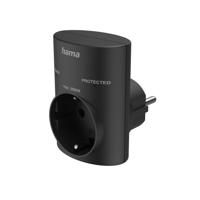 Hama Stopcontactadapter Geaard Stopcontact met Overspanningsbeveiliging Netspanning Zwart - thumbnail