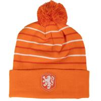 KNVB Muts Ponpon Oranje Wit - thumbnail