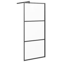 Inloopdouchewand 90x195 cm mat ESG-glas zwart - thumbnail