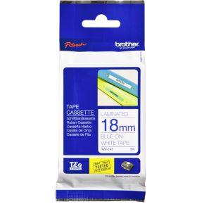 Labeltape Brother TZe, TZ TZe-243 PET Tapekleur: Wit Tekstkleur:Blauw 18 mm 8 m
