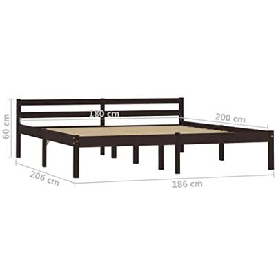 Bedframe massief grenenhout donkerbruin 180x200 cm Bedframe massief grenenhout donkerbruin 180x200 cm