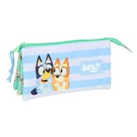 Pennenetui met 3 vakken Bluey Sisters Groen 22 x 12 x 3 cm - thumbnail