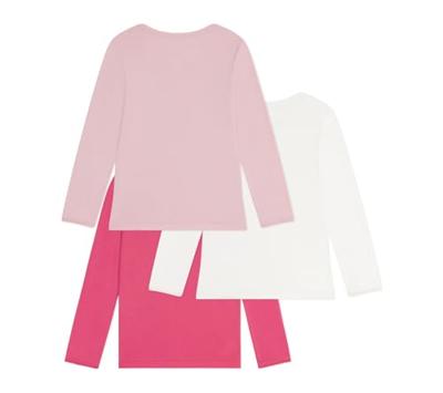 Set van 3 t-shirts voor meisjes van katoen met lange mouwen PETIT BATEAU rozen Set van 3 t-shirts voor meisjes van katoen met lange mouwen PETIT BATEAU rozen