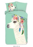 Good Morning Kinderdekbedovertrek "lama" - Mint - (140x200/220 cm) - Katoen - thumbnail