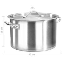 VidaXL Kookpan 32 l 40x26 cm roestvrij staal - thumbnail