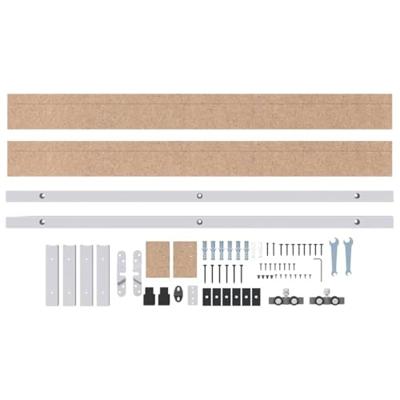 Beslagset schuifdeur 183 cm aluminiumlegering zilverkleurig - thumbnail