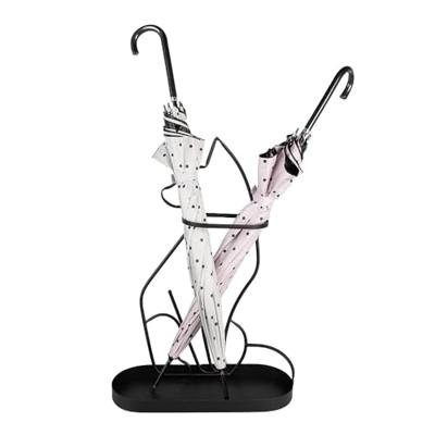 Clayre & Eef Paraplubak Kat 59 cm Zwart Ijzer Parapluhouder