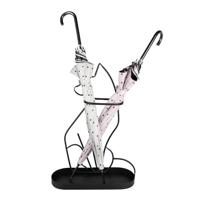 Clayre & Eef Paraplubak Kat 59 cm Zwart Ijzer Parapluhouder - thumbnail