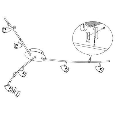 Eglo Led plafondspotMagnum rvs 6-lichts - 92645