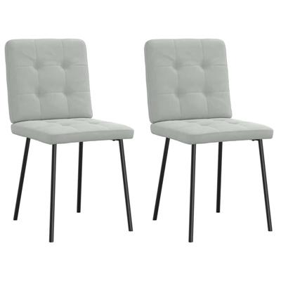 Eetkamerstoelen 2 st fluweel lichtgrijs Eetkamerstoelen 2 st fluweel lichtgrijs