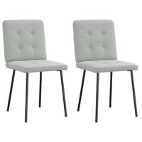 Eetkamerstoelen 2 st fluweel lichtgrijs - thumbnail