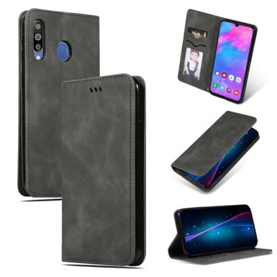 Retro huid voelen Business magnetische horizontale Flip lederen case voor Galaxy M30/A40s (donkergrijs) Retro huid voelen Business magnetische horizontale Flip lederen case voor Galaxy M30/A40s (donkergrijs)