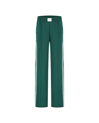 Malelions Studio Loose Fit Broek Dames Donkergroen/Wit - Maat XL - Kleur: DonkergroenWit | Soccerfanshop