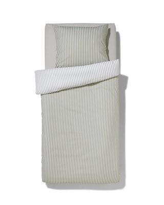 HEMA Dekbedovertrek 140x200/220cm zacht katoen strepen groen (groen)