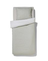 HEMA Dekbedovertrek 140x200/220cm zacht katoen strepen groen (groen) - thumbnail