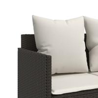 5-delige Loungeset met kussens poly rattan bruin - thumbnail