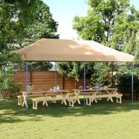 VidaXL Partytent inklapbaar pop-up 580x292x315 cm beige - thumbnail