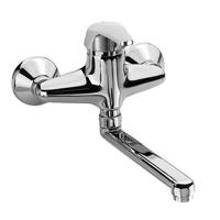 Keukenkraan Tres ECO | Wandmontage | 360° Draaibaar | Mengkraan | 1-hendel | Rond | Chroom - thumbnail