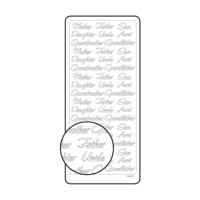 Vaessen Creative • sticker 10x23cm 10pcs zilver diverse engelse teksten - thumbnail