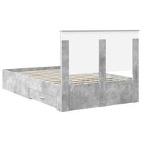 Bedframe met hoofdeinde Beton Grijs 120 x 190 cm Bewerkt hout - thumbnail