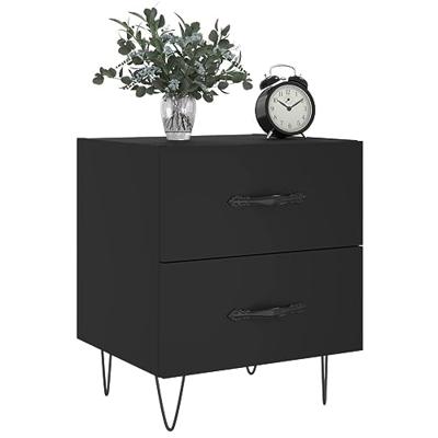 Nachtkastjes 2 st 40x35x47,5 cm bewerkt hout zwart