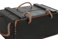 Opslagdozen Home ESPRIT Zwart Sparrenhout 38 x 24 x 20 cm 3 Onderdelen - thumbnail