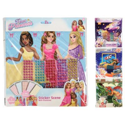 Sticker scene diamonds en foam 300-delig 4 assorti | 24 stuks