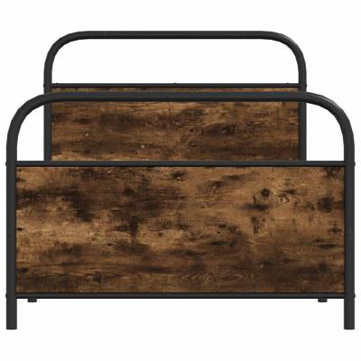 Bedframe zonder matras metaal gerookt eikenkleurig 140x190 cm - thumbnail