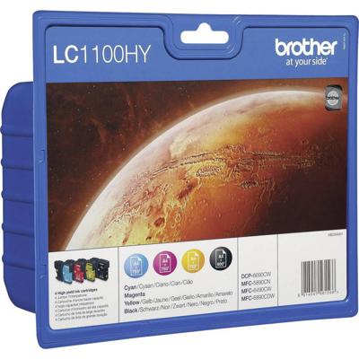 Brother Inkt LC-1100HY Zwart, Cyaan, Magenta, Geel