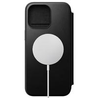 Nomad Modern Horween lederen folio iPhone 15 Pro - Black - thumbnail